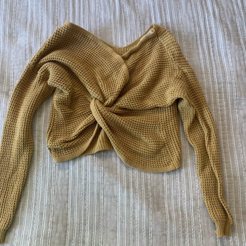 Yellow knit sweater